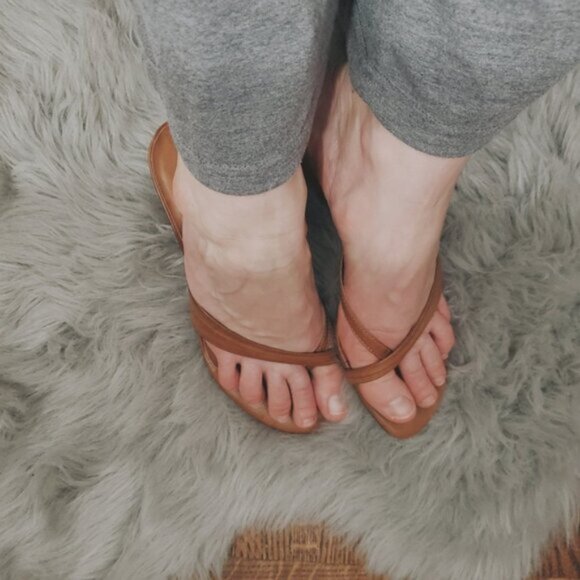 Vintage Slip on Kitten heel leather Sandal - Picture 12 of 12